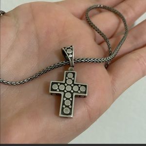 John Hardy Women’s Dot Silver/ Gold Cross Necklace